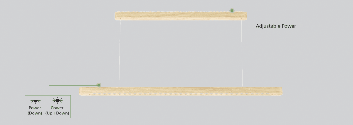 Holz Pendelleuchte WOODY - DB198-1200-34W-IP20-IK03-4600lm – Bild 2