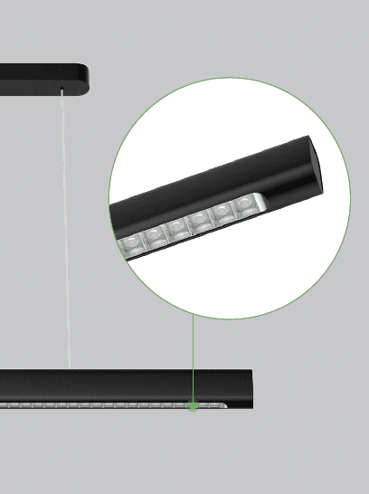 Pendelleuchte SLIM - DB207-1200-36W-IP20-4300lm schwarz – Bild 2