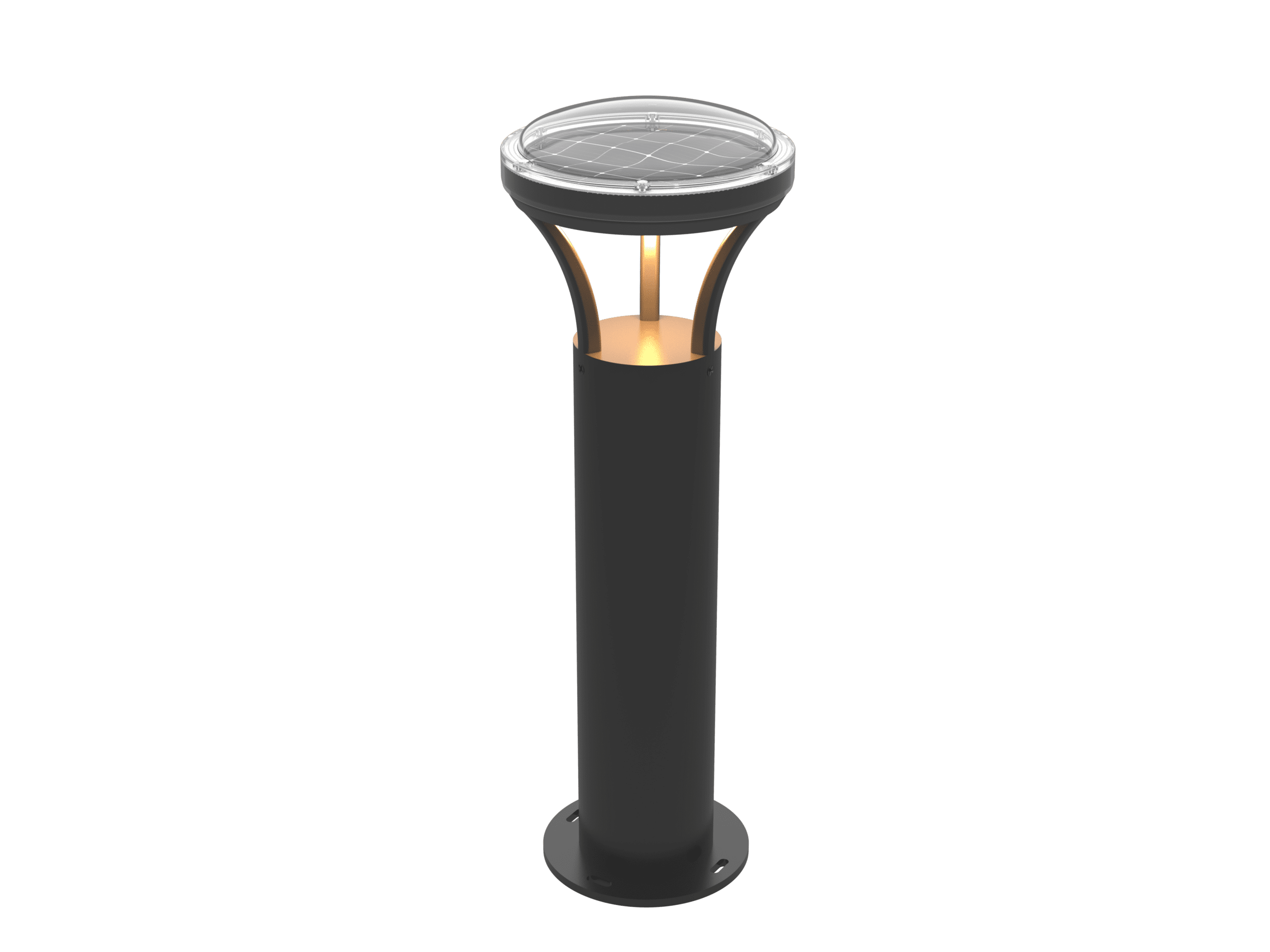 Vandalensichere SOLAR Aussenleuchte UFO - 55cm - IP65 - IK10 - 350lm - 15W Solarpanel - Schwarz