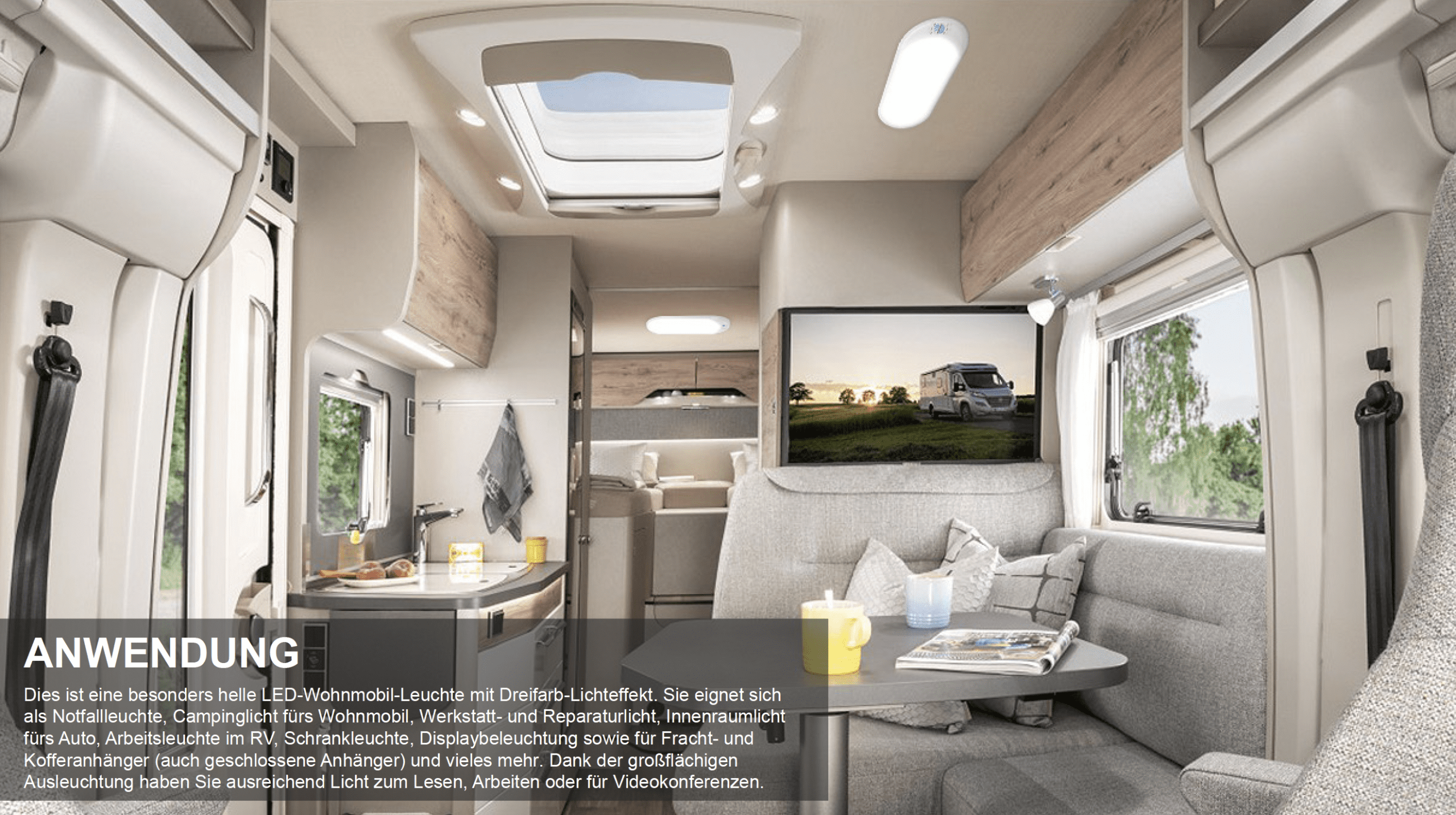 Wohnmobil Innenraum-Deckenleuchten 12V-30V – Bild 2